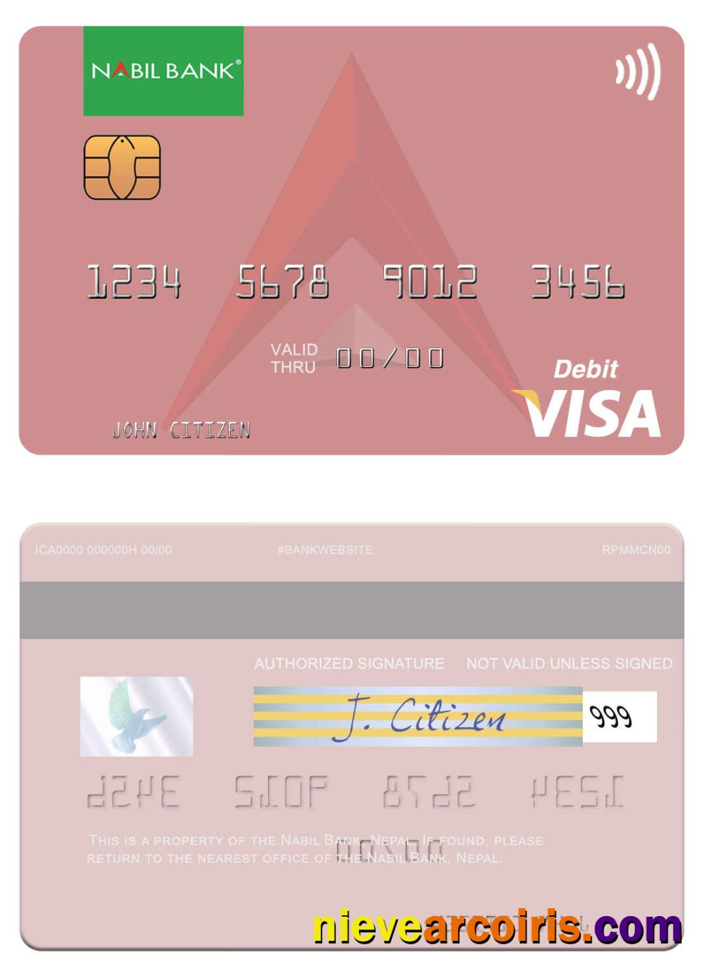Nepal Nabil Bank visa debit card